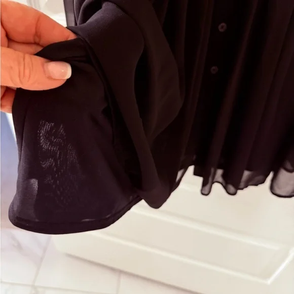 NWT Banana Republic Elegant Black Sheer Dress with stretch slip/dress underneath - Picture 9 of 10